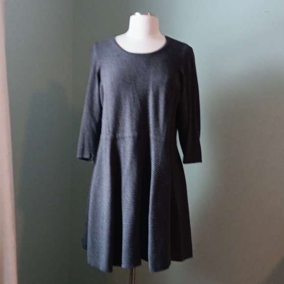 Justfab Textured Fit and Flare Grey Dress Size 2X - Picture 3 of 3